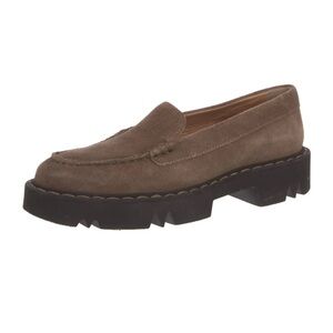 Aquatalia Hayley Brown Suede platform Loafers with Chunky Black Sole - size 7.5